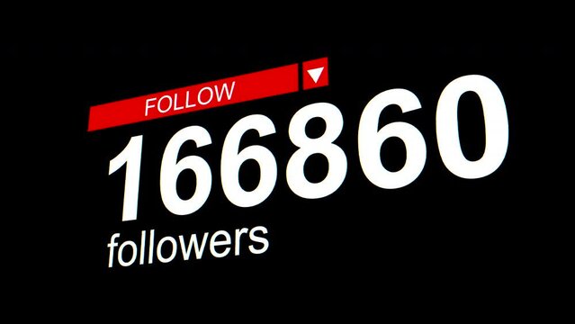 Social media followers in a 3D perspective format. Black  background