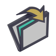 3D Folder Icon with Transparent Background