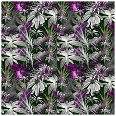 Seamless floral pattern graphic art work design.