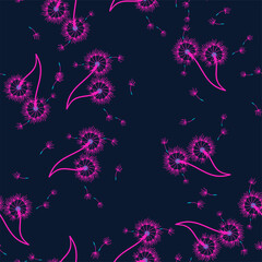 Fototapeta na wymiar Dandelion background your design. Abstract floral seamless pattern.