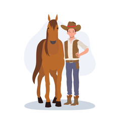 Wild West Cowboy. Western Cowboy with Horse