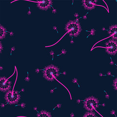 Fototapeta na wymiar Dandelion background your design. Abstract floral seamless pattern.