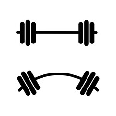 barbell icon vector on white background.dumbbell icon