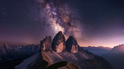 Milky way above famous mountains - AI