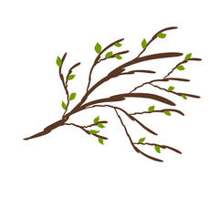 Twig tree branch with leaves