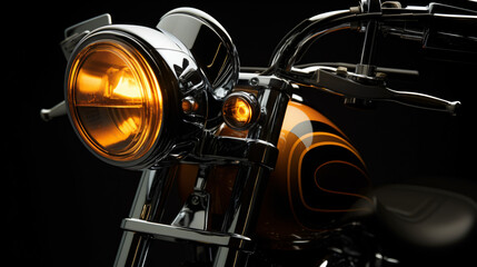  Motorcycle headlamp and handlebars highlighting