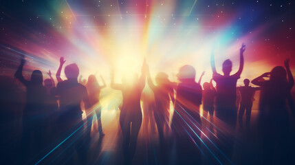 Fototapeta na wymiar people having fun in a disco. blur effect for an artistic touch