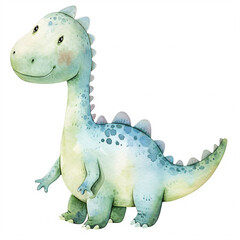 Naklejka premium Suchomimus Dinosaur Cartoon Character Watercolor Handmade Style Illustration Clipart