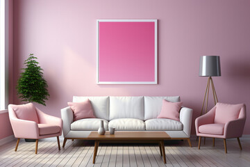 Step into a minimalist ambiance featuring an empty frame on a soft-colored canvas. Envision the simplicity and sophistication it brings, allowing your text to communicate with clarity.