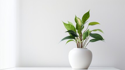 a refreshing plant in a vase against a clean, white setting.