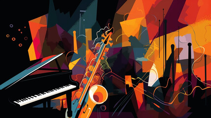 International jazz day background with watercolor illustration