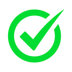 Green check mark icon. - obrazy, fototapety, plakaty