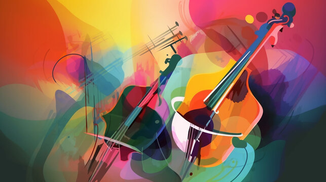 International jazz day background with watercolor illustration