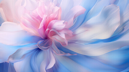 An abstract flower in bright blue and pink, in the style of photorealistic rendering, realistic...