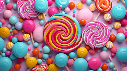 Fototapeta na wymiar candies and sweets colorful background