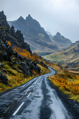 Majestic Mountain Road - Generative AI