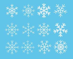 Fototapeta na wymiar Snowflake Vector Icons Set. Snow Symbol. Winter Cold Sign. Frozen Logo.