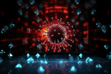 Hacker virus malware attack during virus pandemic