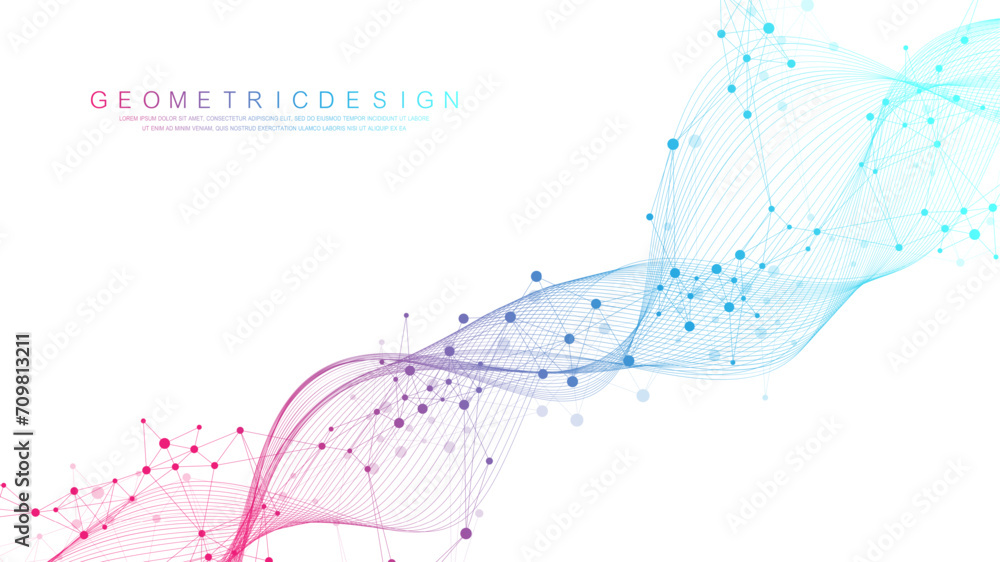 Aufkleber Global network connection banner design template. Header social network communication in the global business concept. Big data visualization. Internet technology