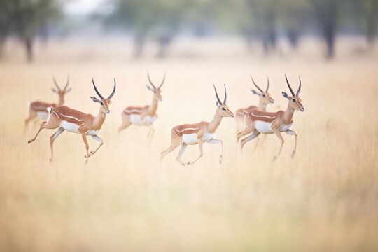 each idea conveys the essence of thomsons gazelles in motion, focusing on their natural behavior and environment, without incorporating human elements or copyrighted material