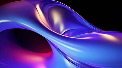 Abstract purple background with waves. 3d illustration of purple silk waves. Purple flow.