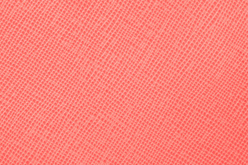 Peach Coral color of leather texture, background, surface