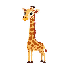 Fototapeta premium A picture of wild animal cute, cartoon giraffe, vector illustartion