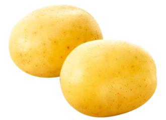 composição com batatas cruas isolado em fundo transparente