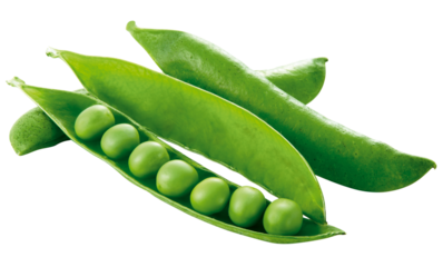 composição com grãos de vagem de ervilha isolado em fundo transparente