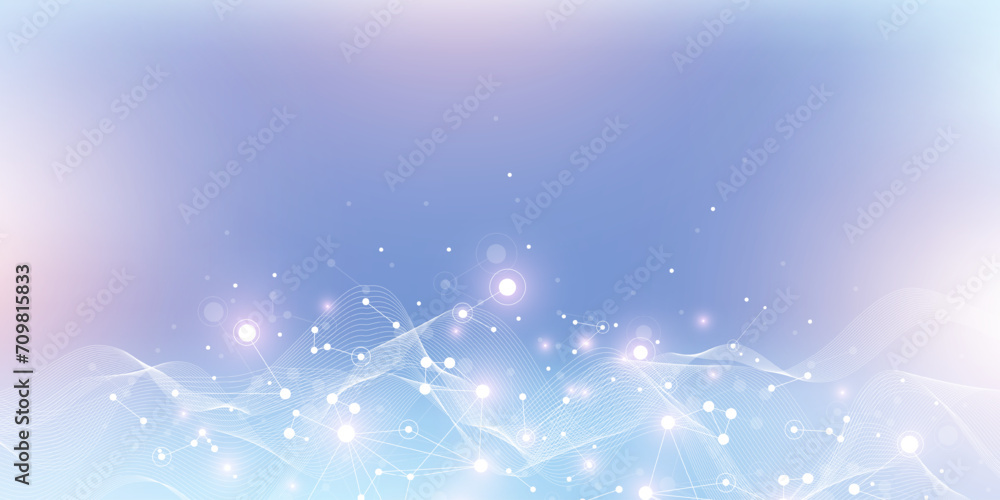 Aufkleber Global network connection banner design template. Header social network communication in the global business concept. Big data visualization. Internet technology