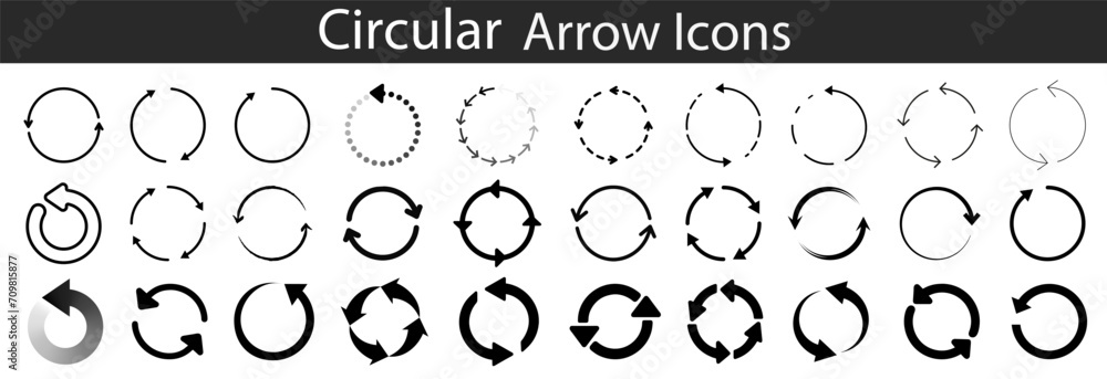 Aufkleber circle arrows. circular process. vector set of circle arrows isolated on white background.