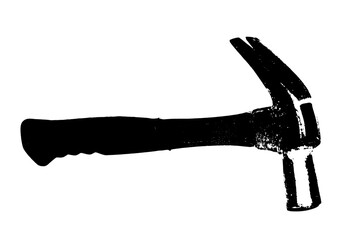 vector hammer mechanic carpenter tool vector image on transparent black and white background