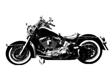 vector antique motorcycle vintage chopper custom vector image on transparent white background
