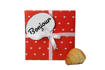 PNG, for French language day, isolated on white background.