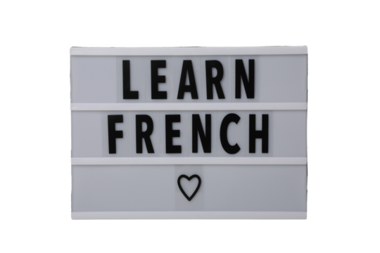 PNG, for French language day, isolated on white background.