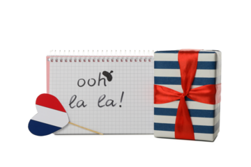 PNG, for French language day, isolated on white background.