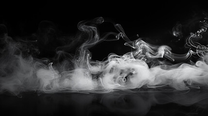 White smoke on black background