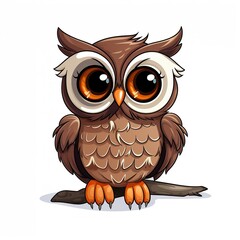 cartoon owl on white background