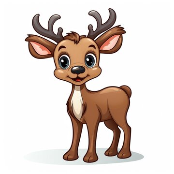 cartoon reindeer on white background