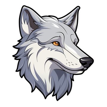 cartoon wolf on white background
