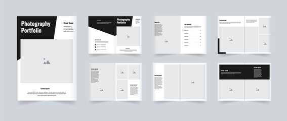 Photography portfolio template design with creative layout