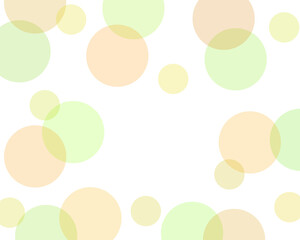 中心部に余白のあるランダムなカラフルな水玉模様　背景