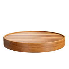 Wood podiun round on trasparent background