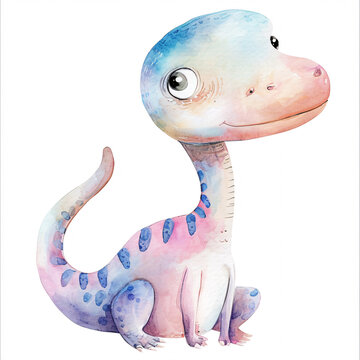Dimorphodon Dinosaur Cartoon Character Watercolor Handmade Style Illustration Clipart