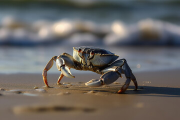 A crab on the beach