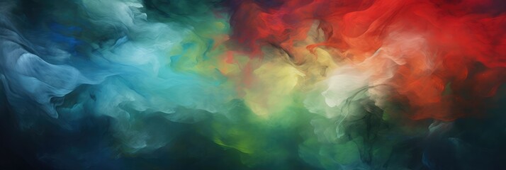 An abstract oil painting, composed of red, green and blue, presents a mysterious atmosphere, depth of field control method, 2d illustration, 16k, hyper quality