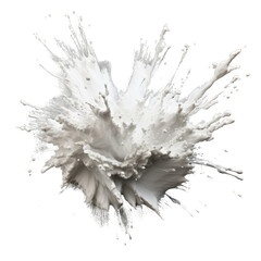 white explosion paint powder explosion, photo, trasparent background