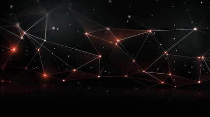 Abstract polygonal space low poly dark background with connecting dots and lines.