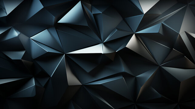Abstract polygonal space low poly dark background with connecting dots and lines. © alexkich