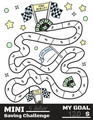 Maze game for kids. Mini saving challenge	